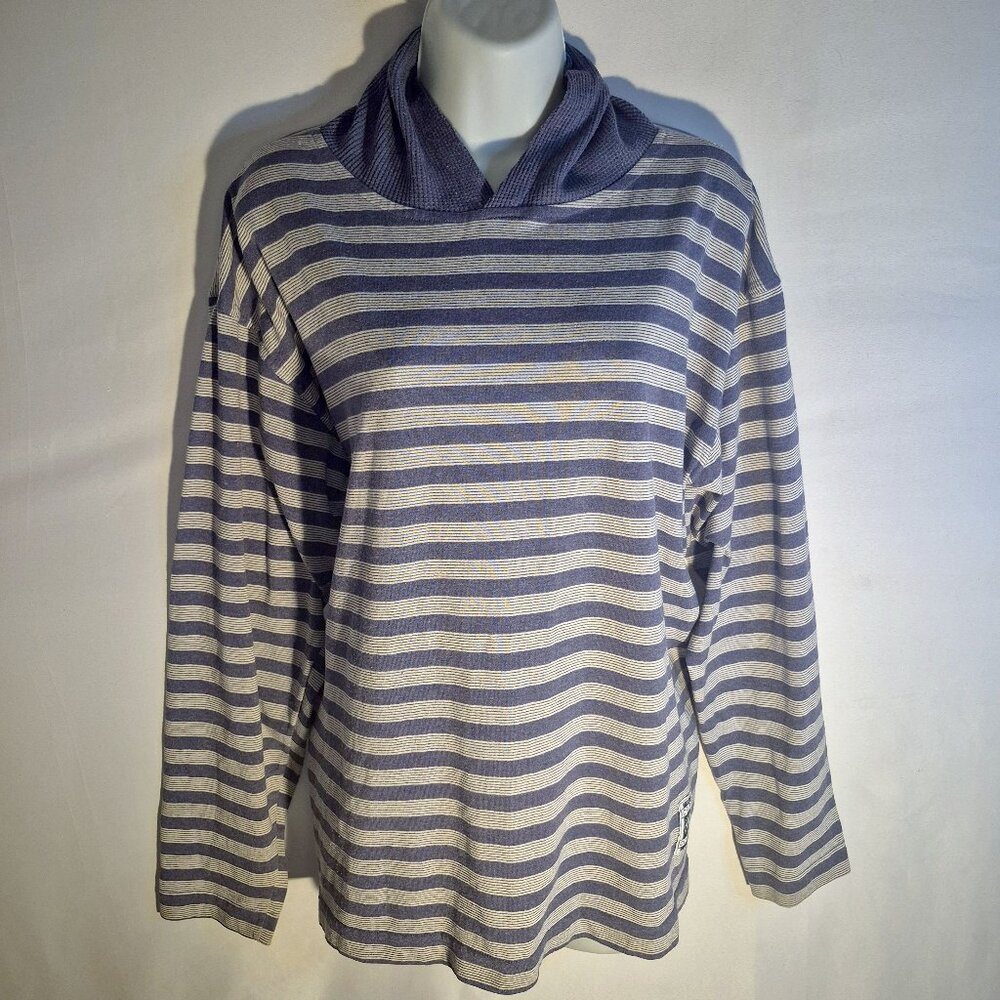 Cabo Coast hooded Top, Blue-grey-white in size Medium